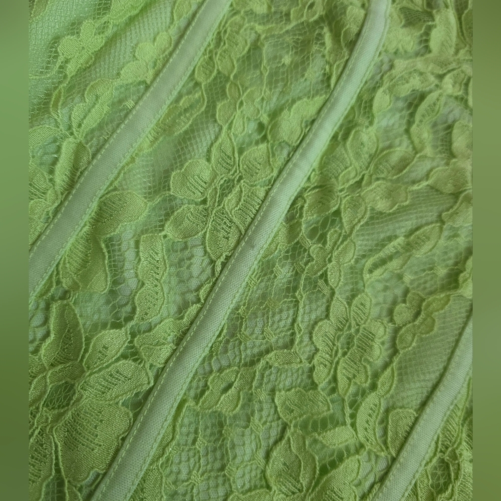 Nwot SOMETHING NEW lime Green Bustier Top Corset Lace Tube XL Mc Queen Y2k New - Picture 9 of 10